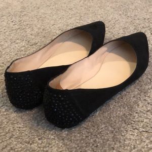 Nine West black suede flats